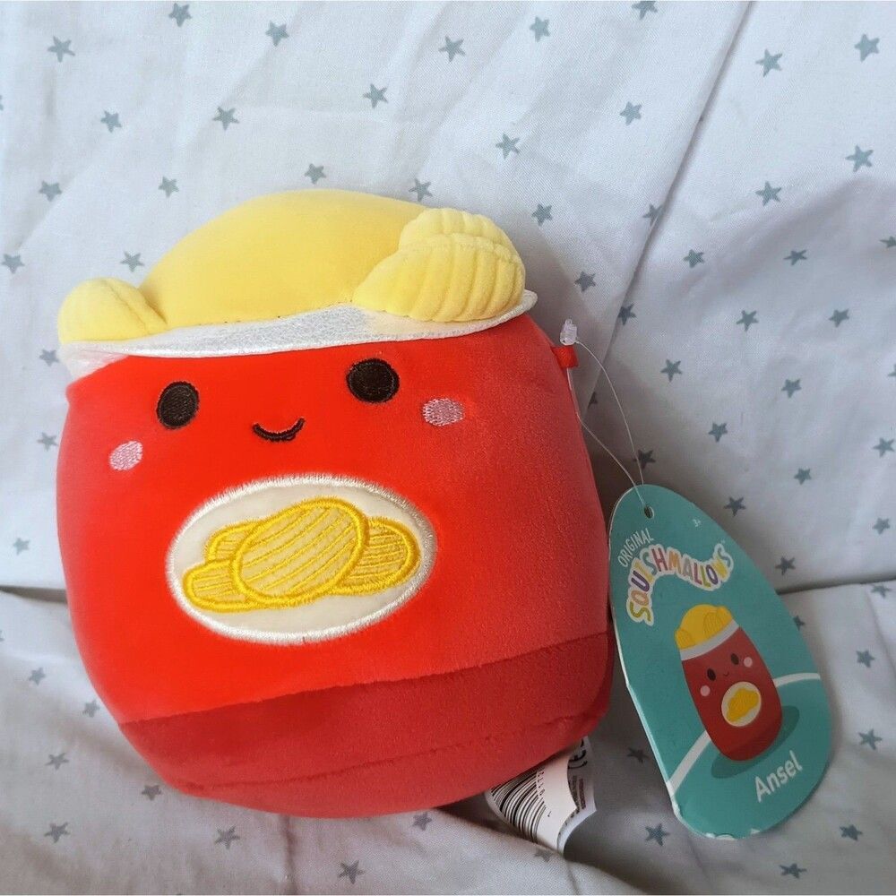 NEW Squishmallows 5” Inch Ansel The Red & Yellow Potato Chips Food Squad